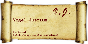 Vogel Jusztus névjegykártya